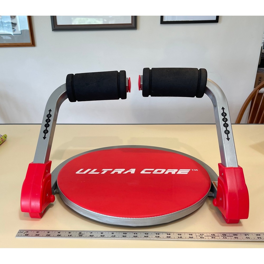 Ultra Core Abdominal Trainer Home Gym‎ Fitness Machine Red Silver Adjustible